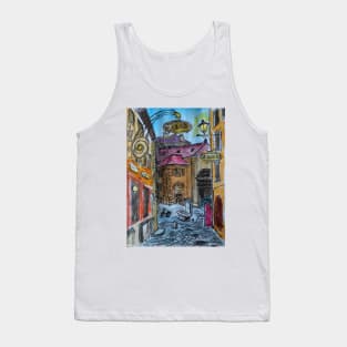 Watercolor Sketch - Genève, Old Town, Rue Chasse-Coq Tank Top